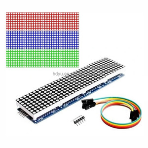 MAX7219 modulo 4 in 1 Array a matrice di punti 5V modulo di controllo blu rosso verde modulo Display a LED con cavo 5P - Product Image 6