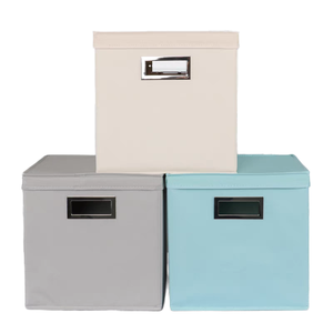 מודרני אחסון מתקפל קוטוומן בד דקורטיבי מתקפל קופסאות אחסון בגדים וצעצועים - Product Image 2