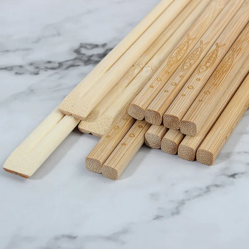 Одноразовые палочки для суши с принтом на заказ, круглые одноразовые палочки для еды из натурального бамбука