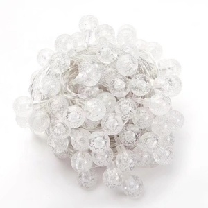 太阳能1.5CM水晶球100发光二极管防水8功能圣诞户外装饰发光二极管串灯