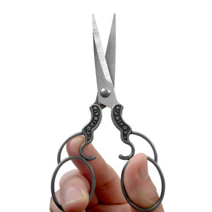 Mini taglio a punto croce Vintage a lama dritta con ricamo fatto a mano, forbici per uso domestico, vera foglia di tè - Product Image 5