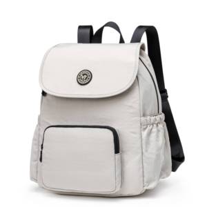 Mini mochila unisex con material de nailon resistente al agua estampado gráfico Color sólido cierre de cremallera bolsillo con cremallera trasera llavero - Product Image 2