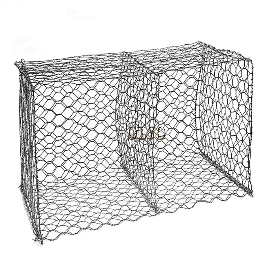 Giỏ Gabion Tùy Chỉnh Lồng Lưới Dây Lục Giác Galfan Mạ Kẽm Lồng Tường