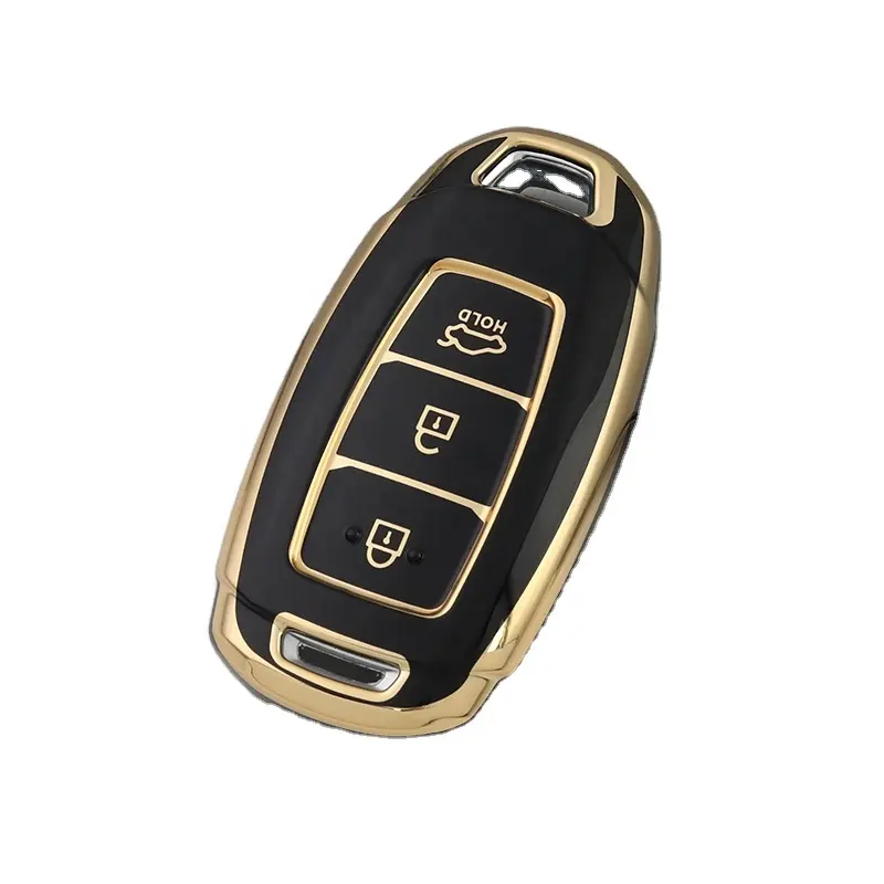 3-кнопочный брелок для ключей Hyundai Tucson с полной защитой, чехол для ключей TPU, смарт-держатель для кожи