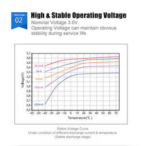 Plc סוללת ליתיום-אר14505 3.6v סוללת <span class=keywords><strong>aa</strong></span> Li-socl2 3.6v