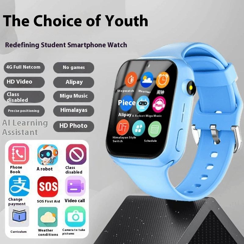 F6 Bleu HD Écran 5G Plein Netcom Appel Vidéo Alipay Multiple