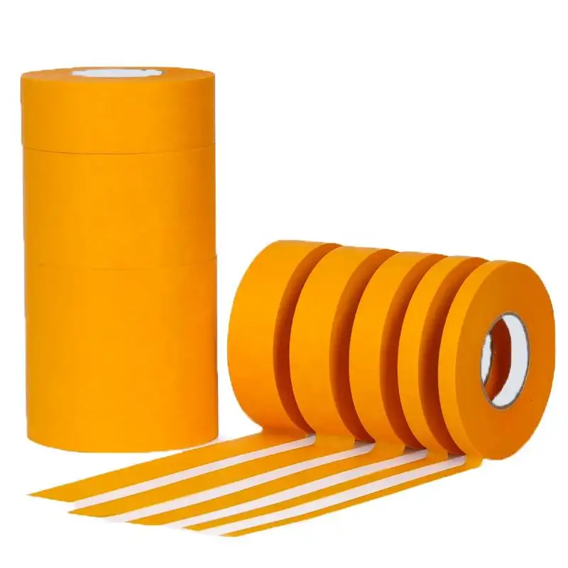 Orange Paper Tape Gold Tape Anti UV 14-30 days Masking Paper Tape for Painter