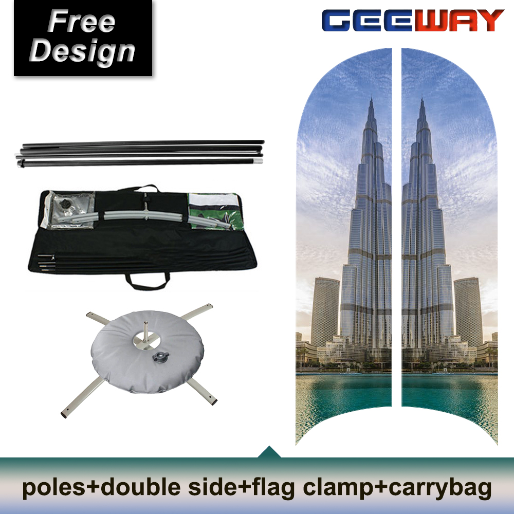 double side printing+flagpoletcross base+water bag+oxford bag