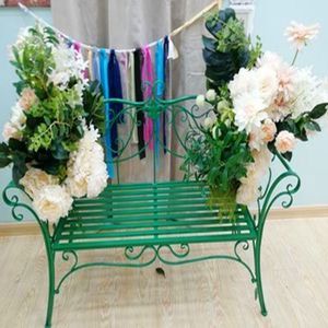 Antique Bronze Metal Garden Bench Chair 2 Seater for Garden, Yard, <strong>Patio</strong>, Porch and Sunroom Durable Park Stool Wrought Iron - Product Image 5