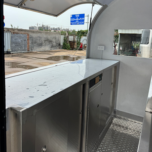 Burger bán hàng tự động mini nước trái cây cà phê Kem Hot Dog phục vụ cửa hàng di động tròn nhỏ màu đen thực phẩm Trailer di động thức ăn nhanh giỏ hàng - Product Image 6