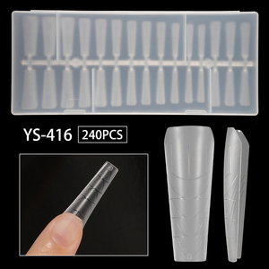 Ölçek yardımcı çizgi tırnak ipuçları ile yeni stil Ultra ince Traceless akrilik ücretsiz tam uygulanan yarı uygulanan yumuşak jel ipuçları - Product Image 2