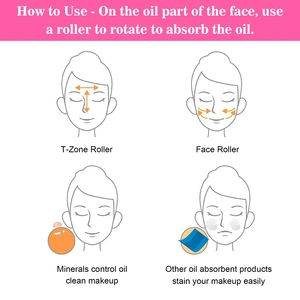 Portable and Reusable Instant Results Oily Skin Control <strong>Oil</strong>-Absorbing Volcanic Roller Remove <strong>Excess</strong> Facial <strong>Oil</strong> - Product Image 4