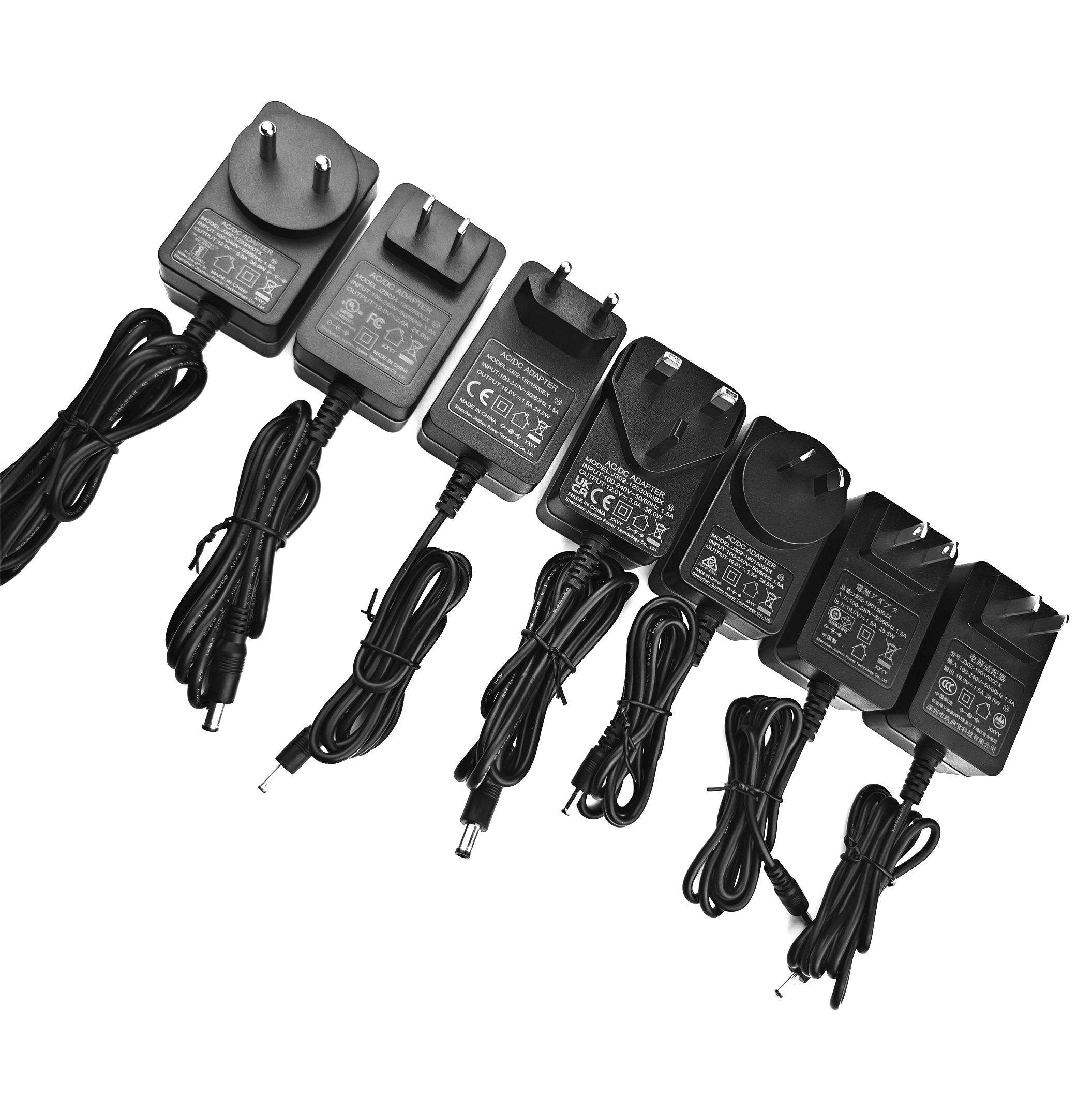 24V 1A power adapter in black