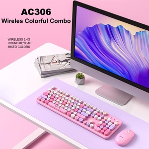 Envío Directo para AULA AC306 104 teclas teclado inalámbrico Retro + Ratón Combo Set accesorios de computadora - Product Image 3