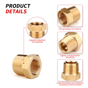 <strong>1</strong>/2&quot; NPT Male X <strong>1</strong>/<strong>4</strong>&quot; NPT Female Brass Bushing <strong>Reducer</strong> Reducing Pipe Adapter Fitting Hex Bushing <strong>Reducer</strong> Threaded Adapter - Product Image 4