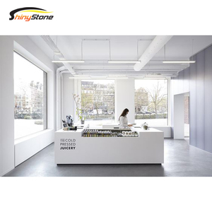 优雅的弯曲形状设计固体表面接待员桌 - Product Image 6
