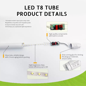 Yüksek lümen CCT ayarlanabilir Led tüp 0.6m 1.2m 1.5m 2.4m T8 cam Led tüp ışık Led tüp ışık - Product Image 3