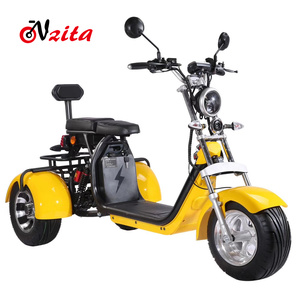 強力な2000w3000wモーターを備えた電動三輪車スクーター長寿命20ahバッテリーデジタルディスプレイヘッドライトNzitaCitycoco