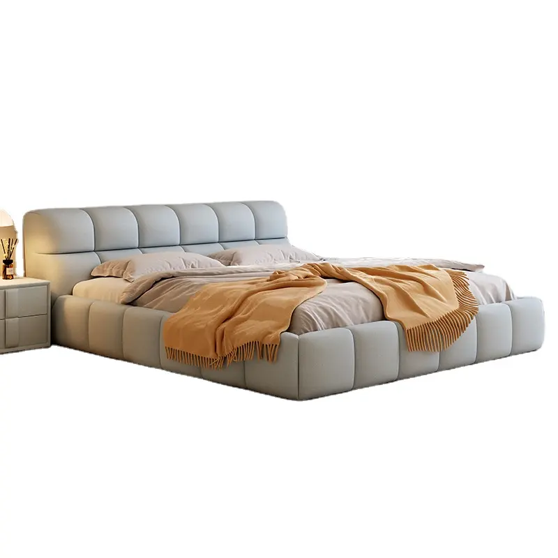 2024 YOUTA современный каркас кровати размера «queen-size» из искусственной ткани для хранения с ночным стендом, наборы мебели для спальни
