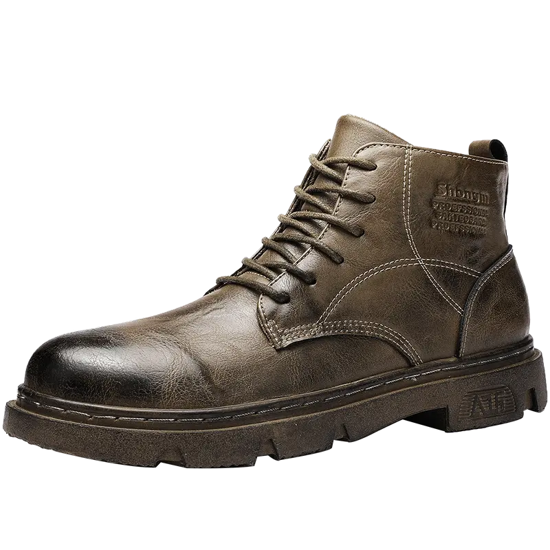 Leather Men Men Custom Tan Motorcycle Shoes High Cow Boy Boots