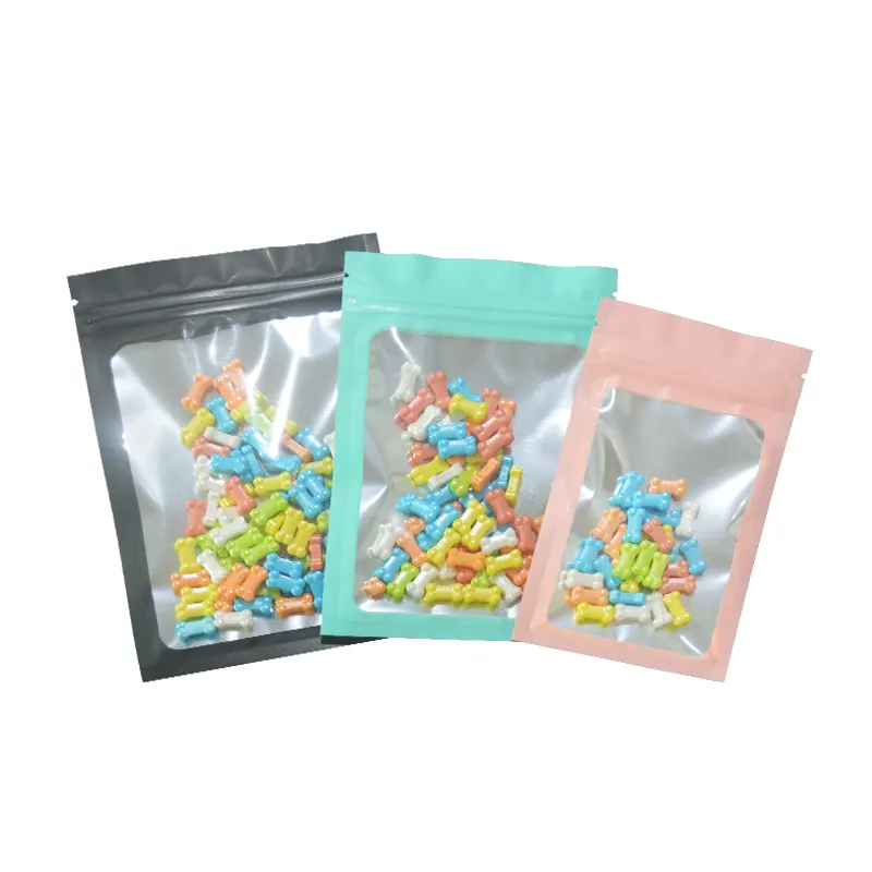 Transparante Folie Mylar Opslag Pakket Zakken Met Ziplock Voor Zoete Snoep Verpakking Taffy Chocolade Plastic Zak Met Rits