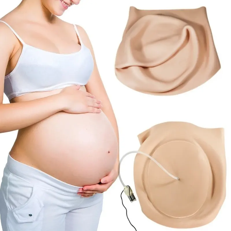 Fantasia de barriga grávida de silicone inflável realista e cheia de água DIY para mulheres cosplay adereços para bebês barriga fantasia de gravidez