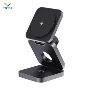 Универсальная Складная Беспроводная зарядная док-станция с магнитным выравниванием Qi2 для наушников и цифровой камеры - Product Image 5