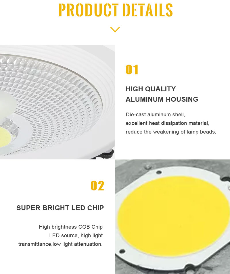 Factory indoor lighting led downlight COB recessed downlight aluminum housing 7W 15W 30W COB led downlight with double colors