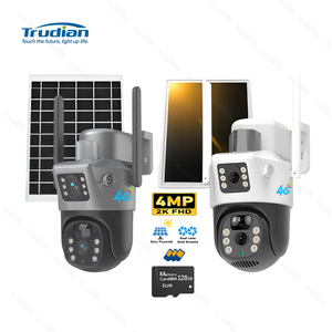 Sistema de seguridad para el hogar Cctv 128g Cámara tipo bala Detección de cuerpo humano 4G Sim Lte Cámara de vigilancia de energía solar con sensor de movimiento - Product Image 1