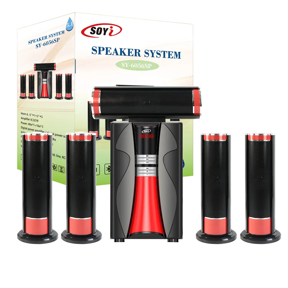 2023 Sauey Speaker Subwoofer, Speaker Subwoofer USB SD FM DVD Sistem Home Theater, 5.1 Home Theater