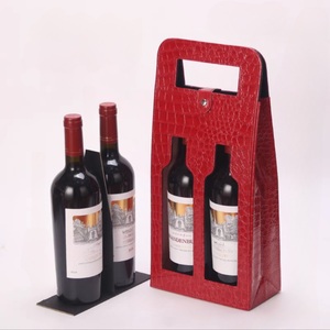 Botella de vino de vidrio individual con logotipo personalizado, caja de regalo de papel Kraft reciclado con ventana transparente para uso alimentario - Product Image 1