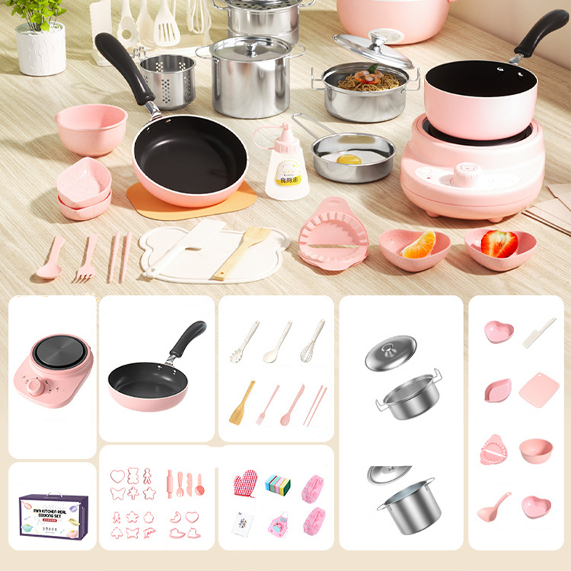 Juego de Cocina de Juguete para Niños Pink-216