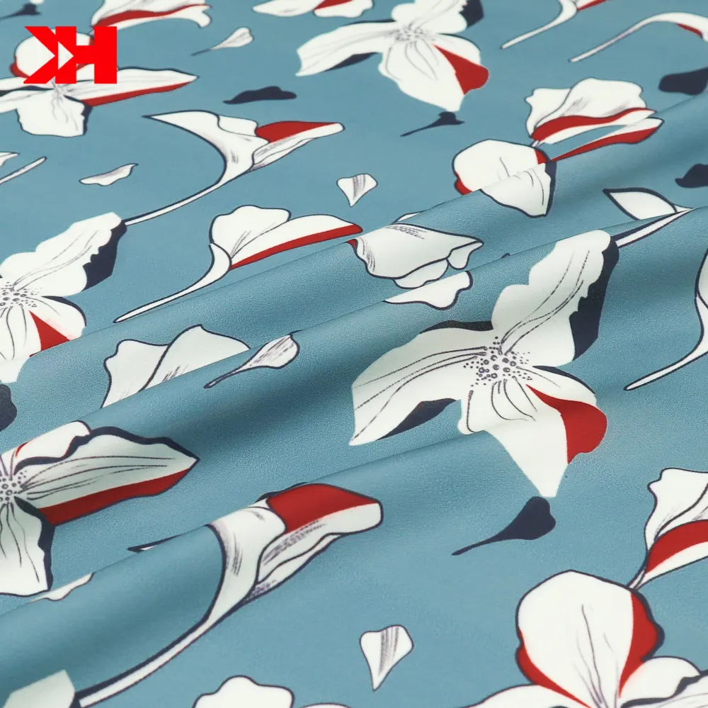 Shaoxing Kahn Material Fabrics Chineses italian jacquard silk Textiles 100% polyester silk satin digital print fabric