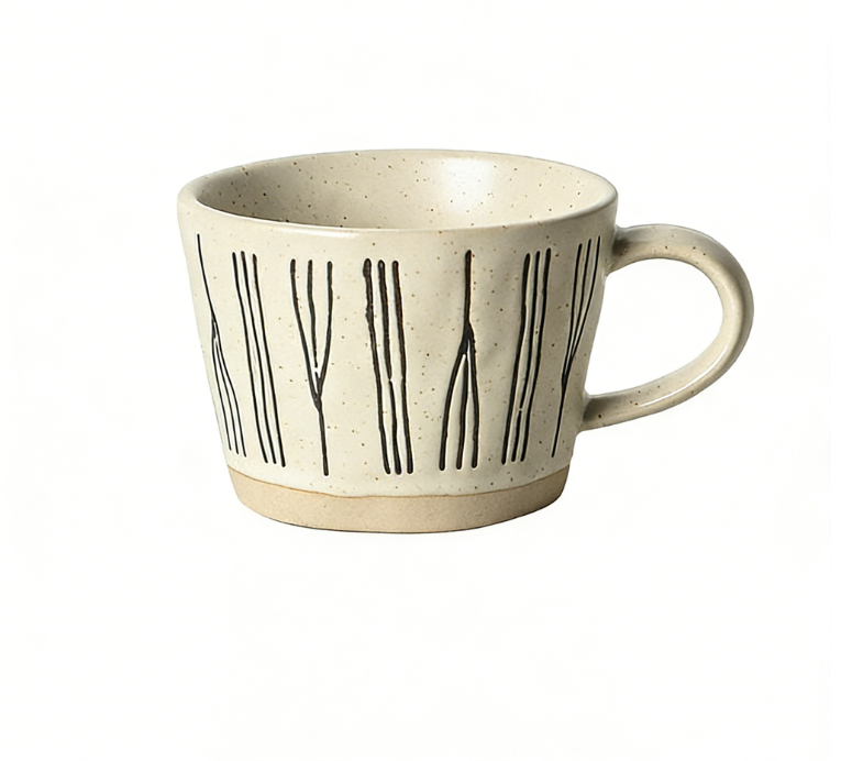 Hand-painted mug-line flower