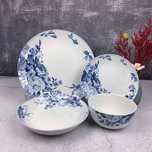12 16 18 24 32 pcs beyaz seramik yemek seti tanrı jant porselen yuvarlak ucuz akşam yemeği set - Product Image 6