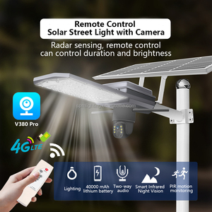 Cámara CCTV 4G Wifi 4MP Monitor solar inalámbrico para exteriores Luz de calle con sensor de movimiento y visión nocturna - Product Image 2