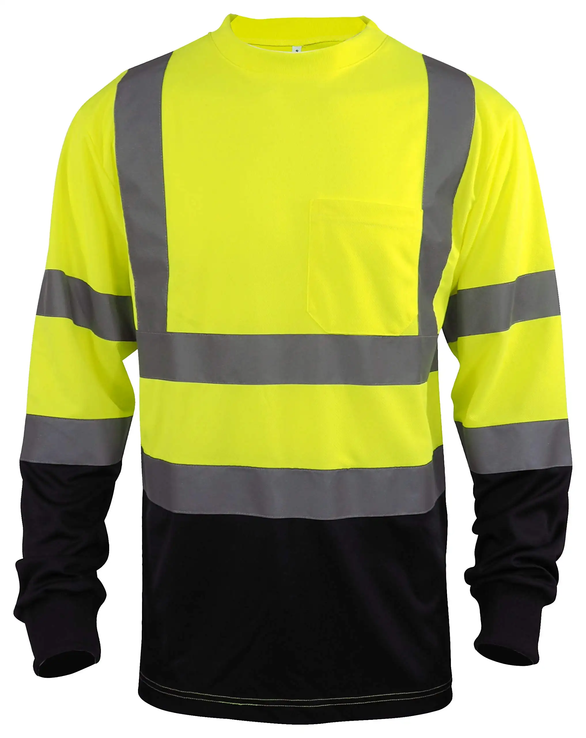 Maglietta Hi Vis classe 3 camicia da lavoro riflettente verde arancione manica lunga alta visibilità