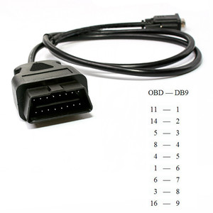 OBD2 erkek DB9 kadın 9-Pin seri RS232 teller 16PIN OBD kablo donanımları PVC yalıtımlı katı iletken çıplak tipi - Product Image 6