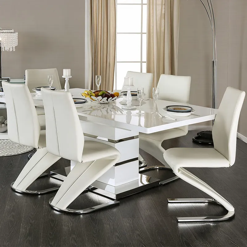 MDF Extending Dinning Room Furniture Extendable 6/8 Seat Modern Dining Table And Chairs Set