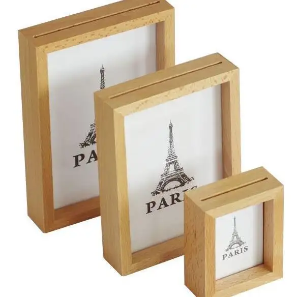 Commercio all'ingrosso di Legno photo frame semplice in legno massello photo frame regalo creativo photo frame