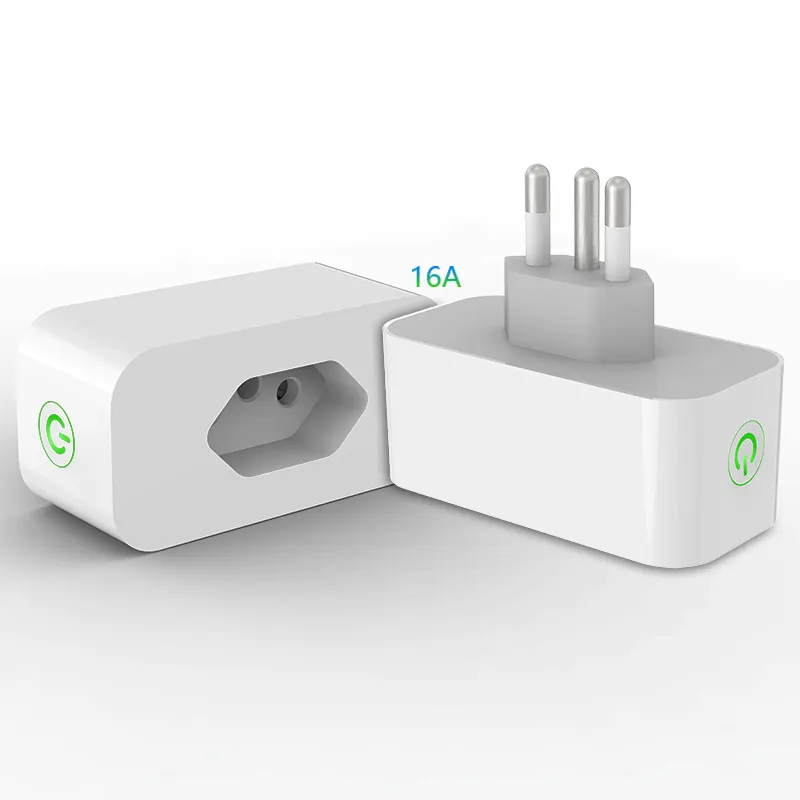 Sul Africano & Brasil WiFi Tuya 3 Pin 16 Amp Tomada De Energia Dispositivo De Controle De Voz Controle Remoto Tomada Inteligente