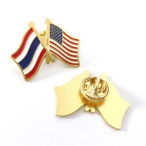 Nhà Máy Giá Thái Lan Và Thế Giới Tình Bạn Cờ Đôi Ve Áo <span class=keywords><strong>Pin</strong></span> Quốc gia Cờ Tùy Chỉnh Vượt Cờ Pins Mềm Men - Product Image 5