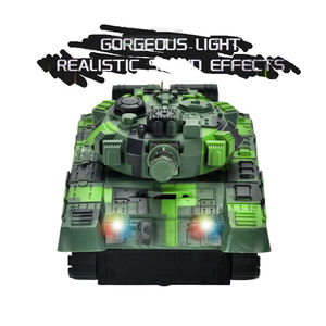 1:18 ölçekli RC savaş tankı modeli 4-Channel uzaktan kumanda ile aydınlatma ve müzik simülasyon Metal askeri oyuncak çocuk Boys için - Product Image 2