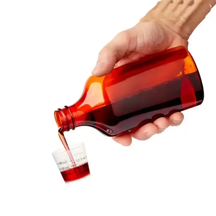 PET sıvı ilaç şişesi konteyner Oval Wockhardt şişe 4oz öksürük şurup şişesi ile CR kap
