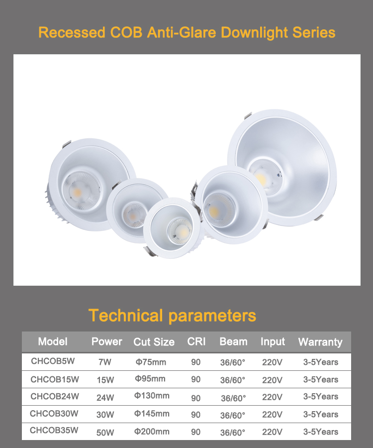 Aluminum Housing 1200lm Ceiling Lights 4 Inch 10w 12w 15w  Black Led Commercial recessed Downlights
