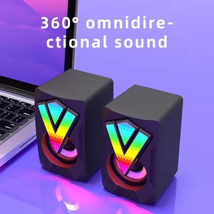Mini 2-in-1 <strong>Computer</strong> RGB Glowing Speaker Multimedia Desktop Game Mini Wired USB Speaker <strong>System</strong>