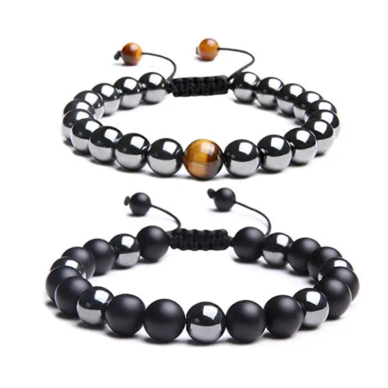 Pulsera Vintage tejida a mano para hombre, pulsera de ojo de Tigre, accesorios de moda personalizados, joyería de 8mm, piedra Natural, Hip Hop, 2021