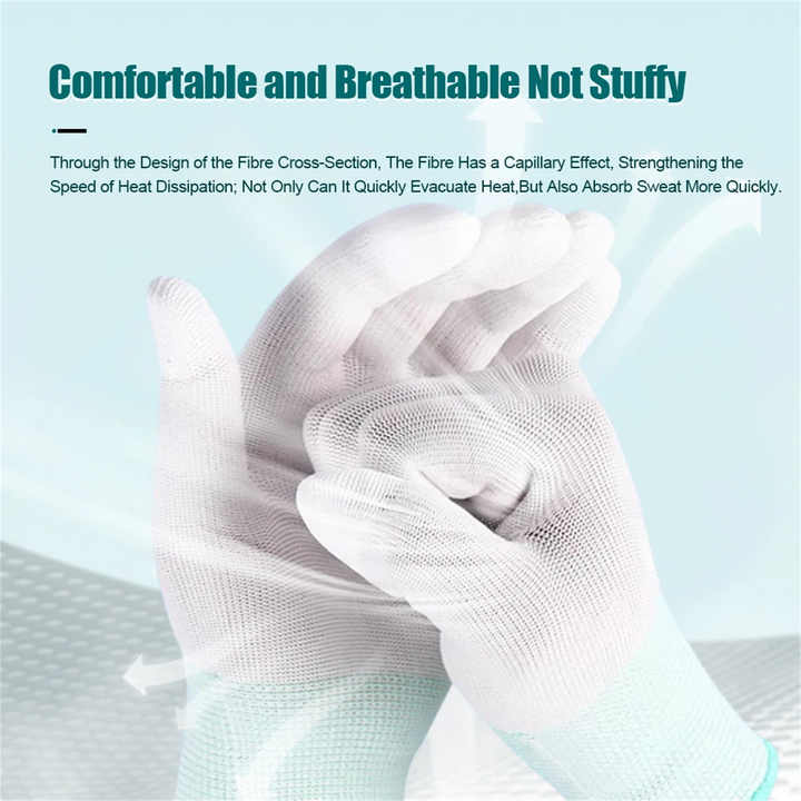 IParts Nasan 12pairs/Pack Carbon Fiber Gloves Mobile Phone Electronic Parts Repair Protective Gloves Nylon Breathable Cleaning