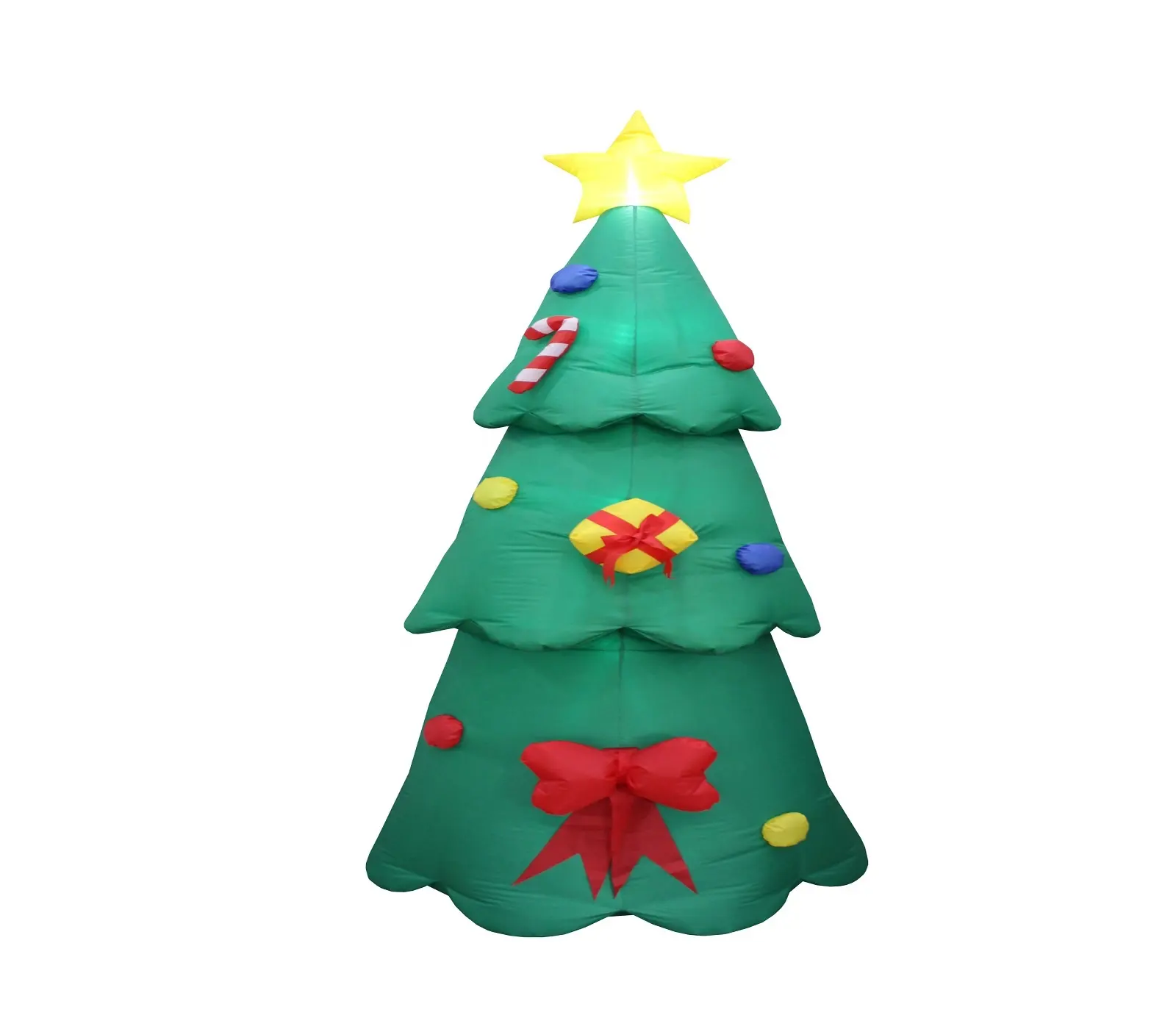 240cm/8ft inflatable Xmas tree in 3 layers with red bowtie for Christmas decoration