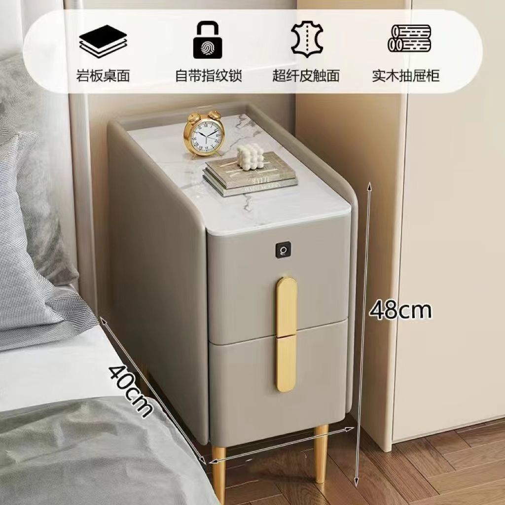 Champagne-colored slab countertop fingerprint lock